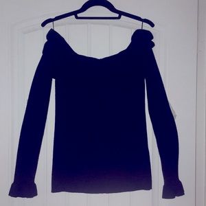 Navy blue off the shoulder sweater